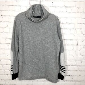 Hudson Sweater Womens Medium Gray Turtleneck Zippered Pullover Sweatshirt